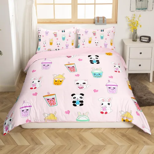 Vista 36 de Feelyou Funda de edredón de elefante de dibujos animados para niños, tamaño individual, juego de ropa de cama de cocodrilo para niños y niñas, funda