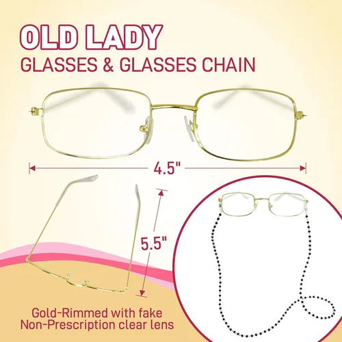 Vista 7 de 4E's Novelty Old Lady Costume for Kids - for 100 Day of School Grandma Costume for Girls, Accessory for Toddlers 3-10