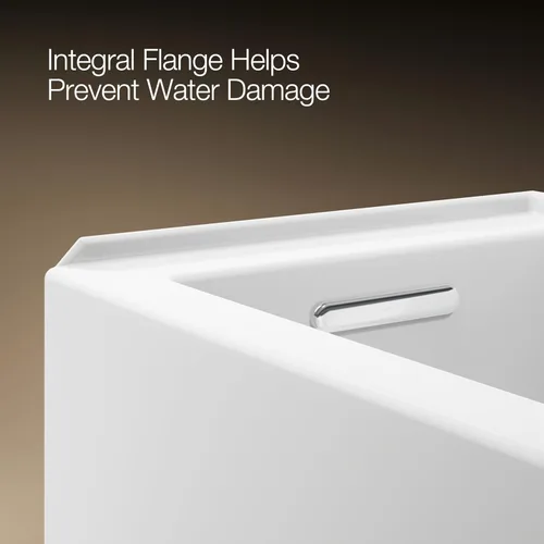 Vista 9 de Kohler 20201-LA-0 Bañera de alcoba Underscore® de 60" x 30" con delantal integral, brida integral y drenaje a la izquierda, Blanco