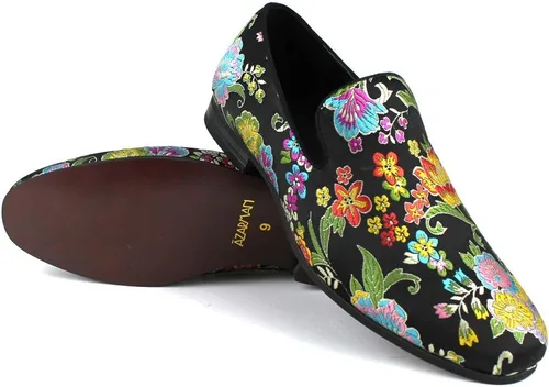 Vista 5 de ÃZARMAN Mocasines de vestir bordados multicolor para hombre