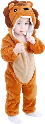 Vista 11 de AGQT Disfraz de tigre de bebé de una pieza con capucha para Halloween, talla 0-24 meses 7277z12# Disfraz de dinosaurio verde