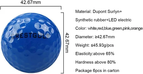 Vista 3 de Crestgolf Glow in The Dark Golf Balls with Glow Tees, Super Bright Light Up LED Balls with 12-Minute Reset Timer, Fun Gift for Men and Women