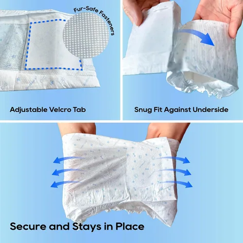 Vista 5 de HONEY CARE All-Absorb A27 - Envoltura para perro macho, 50 unidades, extra pequeña