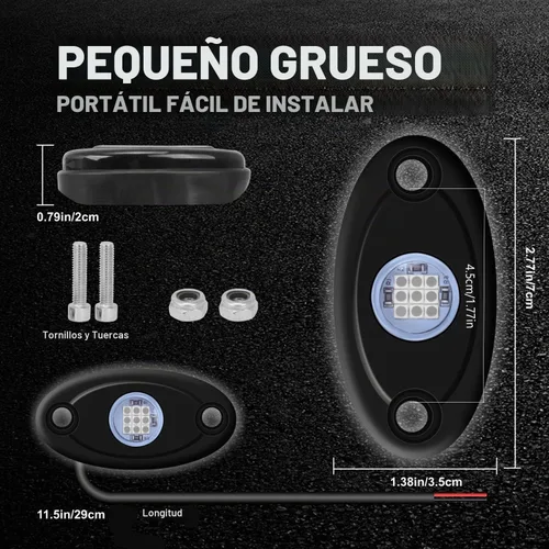 Vista 5 de 4Pods - Luces LED de rock, luz azul neón