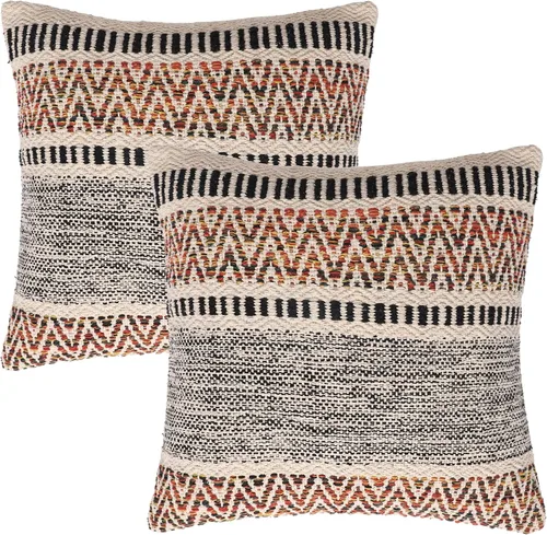 Vista 12 de REDEARTH · Fundas de cojín boho hechas a mano - Estilo chic bohemia de granja - Fundas de cojín tejidas para acento, interior y exterior, para sofá