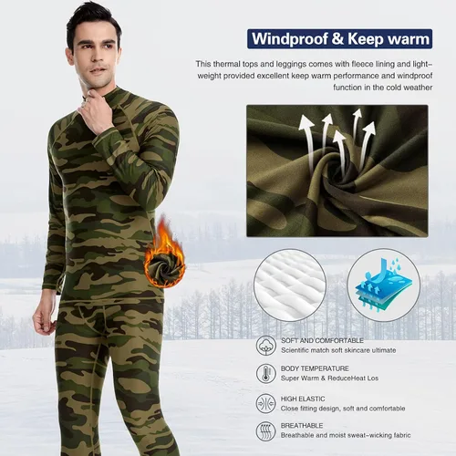 Vista 5 de MeetHoo Men's Thermal Underwear Set, Base Layers Winter Gear Compression Long Johns with Fleece Lined for Skiing