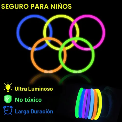 Vista 3 de Paquete de fiesta de palitos luminosos de 8 a 50 pulgadas, pulseras y collares luminosos para niños, 250 aniversario, 4 de julio, neón que brilla
