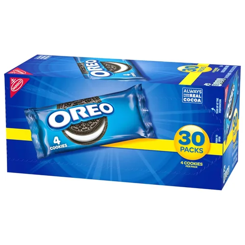 Vista 16 de OREO Galletas sándwich de chocolate, 120 paquetes de bocadillos (4 galletas por paquete, 4 cajas)