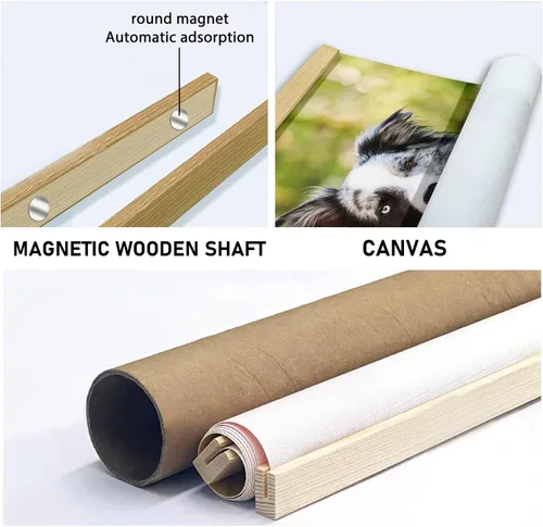 Vista 3 de Lienzo impreso personalizado, póster personalizado con tus fotos, carteles personalizados con marcos magnéticos