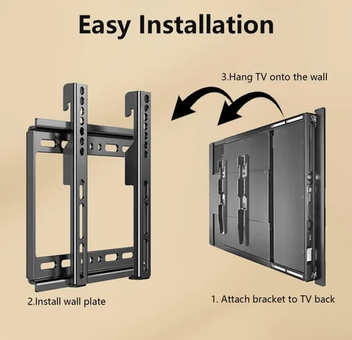 Vista 8 de Soporte de pared para TV de perfil bajo fijo para televisores LED, LCD y plasma de 14 a 43 pulgadas, pantalla plana, soporte universal para monitor