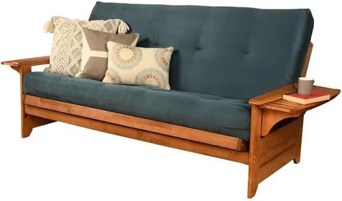 Vista 5 de Kodiak Furniture Colchón de futón de resorte de 8 pulgadas, tamaño matrimonial, colchón para sofá cama, lino aguamarina, marco no incluido