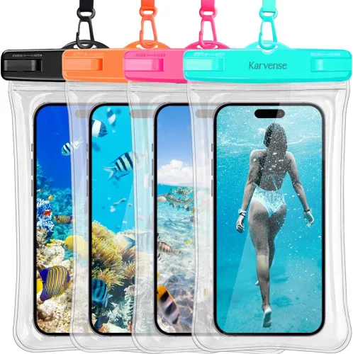 Vista 8 de Funda impermeable flotante para teléfono, bolsa impermeable con cordón para teléfono celular para iPhone, Samsung Galaxy, Pixel, bolsa seca