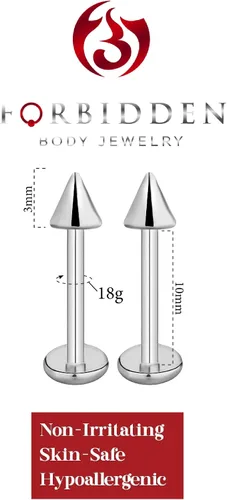 Vista 2 de Forbidden Body Jewelry - Piercing de acero quirúrgico con punta en espiral para cartílago y labio (escoger calibrelongitud), 16 g18 g
