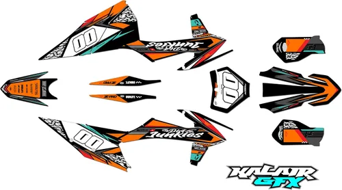 Vista 6 de Kit de gráficos para KTM Enduro 4-Stroke 250 XC-F, 350 XC-F y 450 XC-F años 2019, 2020, 2021 y 2022 Rugged Series Magenta 16 Mil - Adhesivo