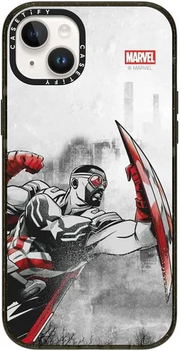 Vista 139 de CASETiFY Funda para iPhone Air, compatible con MagSafe Marvel VS CoLab Protección contra caídas de grado militar 4x de 8.2 pies Funda Capitán