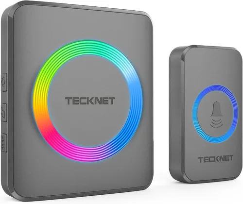 Vista 13 de TECKNET Timbre inalámbrico, timbre de puerta 0-120dB, alcance inalámbrico de 1300 pies, timbres para aulas resistentes al agua IP65, 60 sonidos