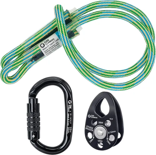 Vista 15 de GM CLIMBING Polea micro 30kN CE UIAA de la mejilla del oscilación certificada