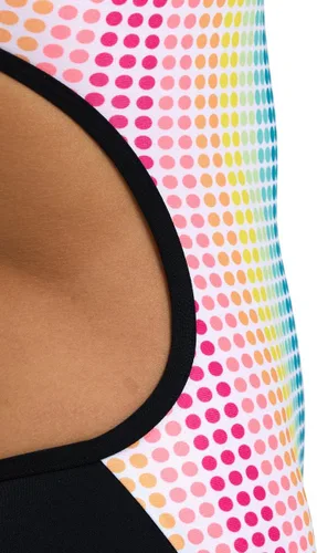 Vista 4 de Arena Traje de baño Performance Circle Stripe Lace Back para mujer