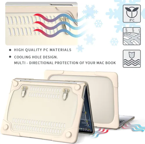 Vista 4 de CISSOOK Funda resistente con función atril para MacBook Air de 13.6 pulgadas versión 2022 2023 modelo A2681 M2 con Touch ID, carcasa rígida a prueba
