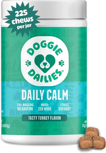 Vista 12 de Doggie Dailies Masticables calmantes, melatonina y manzanilla para aliviar el estrés, la relajación y la ansiedad