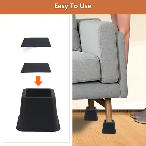Vista 7 de DEDU Elevadores de cama de 3 pulgadas, resistentes, paquete de 9 elevadores de muebles para sofás de gran tamaño, elevadores de sofá con almohadilla