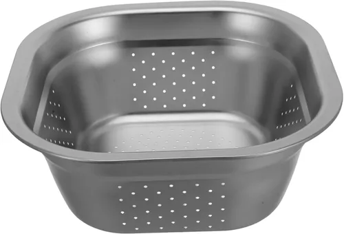 Vista 10 de VOSAREA Lavabo cuadrado de acero inoxidable, colador de metal, colador cuadrado de gran capacidad, para frutas, cocina, lavado de verduras
