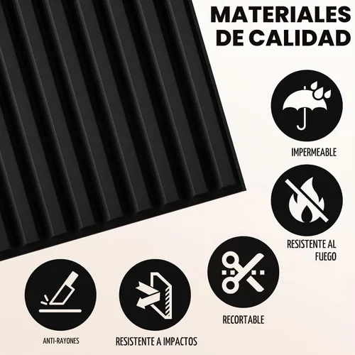 Vista 4 de Qidejoy 33 piezas de paneles de pared de PVC 3D con lamas 12x12 pulgadas con textura acanalada, paneles decorativos modernos, azulejos para cortar