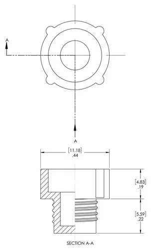 Vista 2 de Caplugs 99394005 Tapón roscado de plástico para accesorios acampanados invertidos. PDI-21, PE-LD, para enchufe tamaño de rosca 5/16-28", rojo