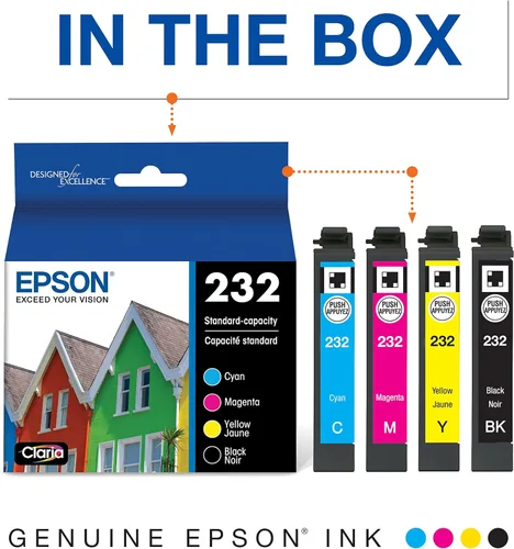Vista 3 de Epson Cartucho de tinta negra T232, alta capacidad y cartuchos de tinta combinados negros y colores T232, capacidad estándar