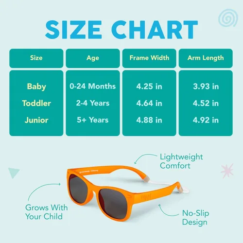 Vista 7 de Blippi Gafas de sol – Gafas polarizadas irrompibles para niños activos – Protección UV sin BPA Blippi Naranja