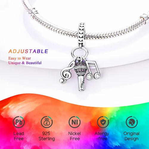 Vista 5 de NUJIFFY Cuentas de plata de ley 925 para pulseras y collares, cuentas de cristal para hermana de pasaporte de avión, pulseras de ángulo de corazón