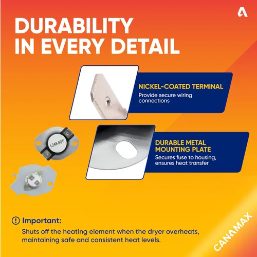Vista 4 de Canamax 279769 Kit de corte térmico para secadora para Whirlpool Kenmore