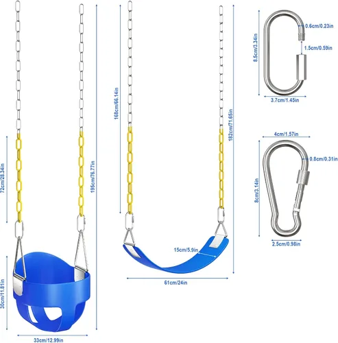 Vista 2 de AGPTEK Juego de columpios para niños pequeños, columpio de cubo resistente con cuerda ajustable, linda forma para niños pequeños con capacidad