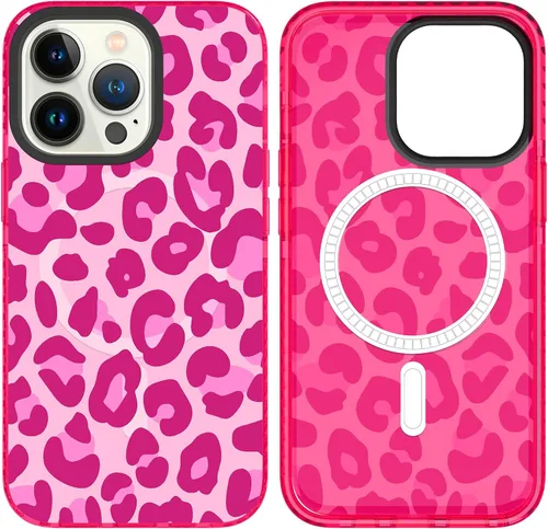 Vista 19 de SAKUULO Funda magnética para iPhone 11 Pro Max [Compatible con MagSafe] Patrón de Estampado de Leopardo Gris Claro Funda de Carga Inalámbrica