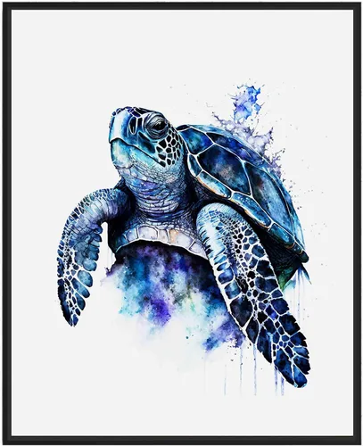 Vista 27 de WIldlife - Póster impreso de pez pescador, impresiones abstractas de animales de acuarela, obras de arte de naturaleza para sala de estar