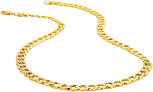 Vista 9 de 14k REAL Yellow/Two Tone Gold Bevelled Hollow 11mm, 9mm, 6.5mm, 5mm, 4.5mm, 3.5mm, 2.5mm, 2mm Cuban Curb Chain Necklace/Bracelet with Lobster Claw