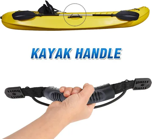 Vista 5 de 2 manijas de montaje lateral de canoa para kayaks con accesorios de soporte de paleta de cuerda elástica + 2 ganchos en J con kit de herramientas