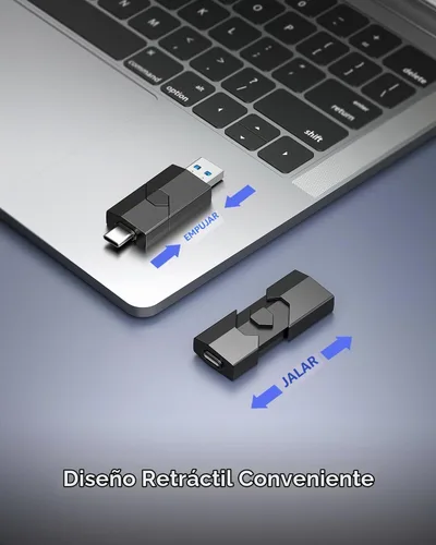 Vista 2 de RAOYI Paquete de 5 unidades de memoria USB C de 64 GB 2 en 1 tipo C + USB 3.0 Dual OTG retráctil tipo C para iPhone 17/16/15 iPad Pro Android 5