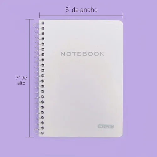 Vista 7 de BAZIC Products 100 cuadernos de poli de 5 x 7 pulgadas con espiral, para oficina de notas escolares, juego de 6