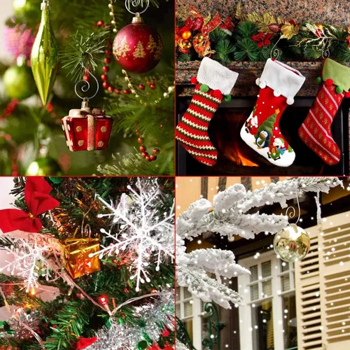 Vista 3 de 200 ganchos para adornos de Navidad para árbol de Navidad Dorado