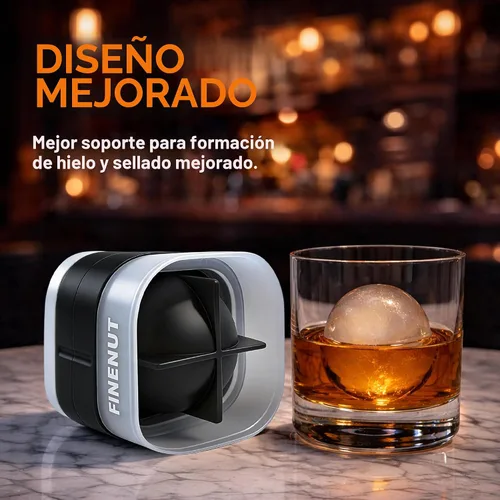Vista 5 de Molde de silicona para hacer bolas de hielo con tapa, paquete de 4 – Molde redondo para cubitos de hielo de esfera grande de 2.5 pulgadas