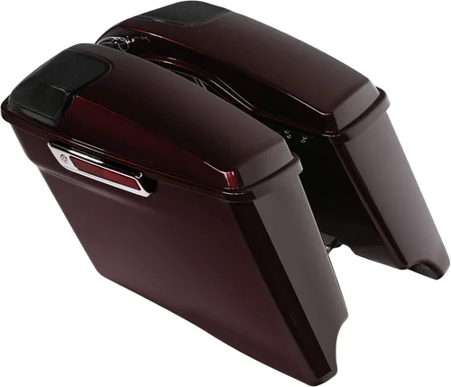 Vista 13 de TCMT Alforjas estiradas de 4" para Harley Street Glide 2014-23 Billiard Red