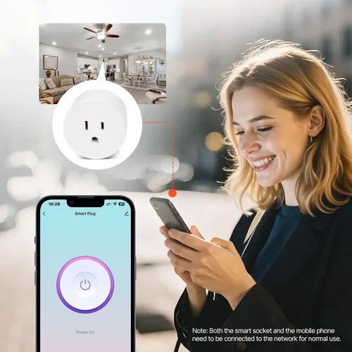 Vista 8 de VEVOR Enchufe inteligente, salida inteligente WiFi compatible con Alexa y Google Home, enchufes WiFi con programación, control de aplicaciones