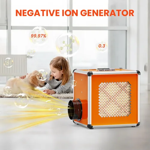 Vista 9 de Abestorm Depurador de aire comercial con luz UV-C, filtro de carbón activado HEPA H13, iones negativos, purificador de aire de aluminio