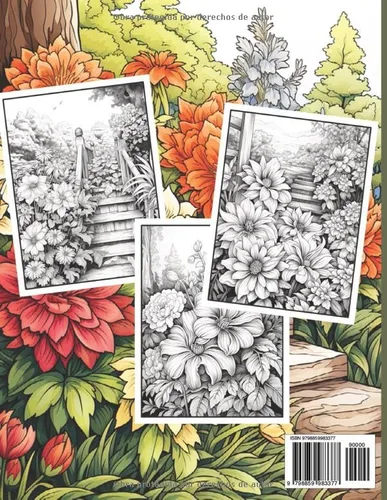 Vista 2 de Maravilloso Mundo de Jardines Un libro para colorear en escala de grises Inspirando vida a la belleza botánica 50 ilustraciones en escala de grises