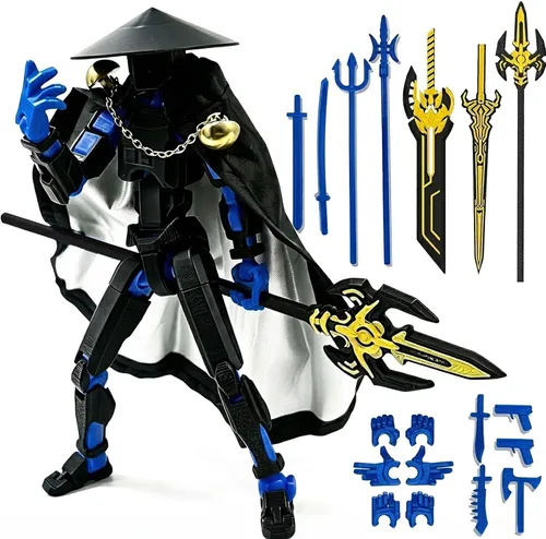 Vista 14 de DANONI Titan 13 - Juego de figuras de acción de Lucky Robot 13 impresas en 3D Las figuras de acción de robot movibles multiarticuladas incluyen un