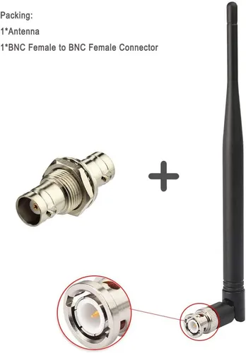 Vista 2 de UHF 433MHz antena BNC conector macho para aficionado de mano y receptor de radioescáner de jamón con adaptadores de conector