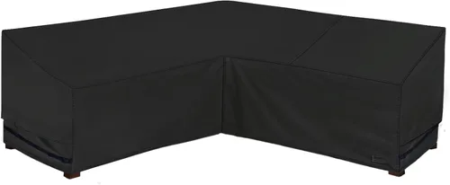 Vista 10 de NettyPro Funda impermeable para sofá modular de patio 600D de alta resistencia, para muebles de patio en forma de L, juego de salón, 83 x 104 Negro