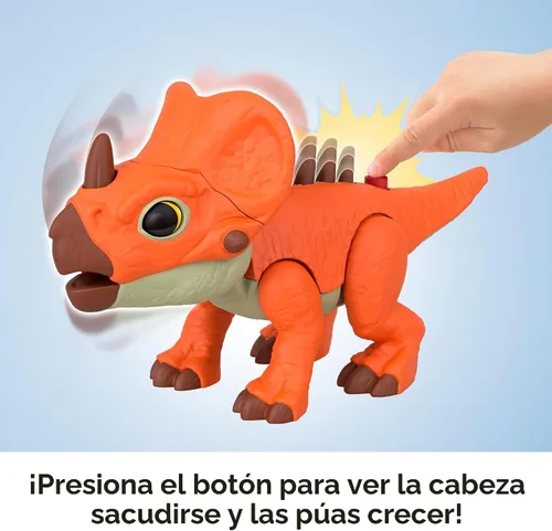 Vista 3 de Fisher-Price Imaginext Jurassic World Figura de acción de dinosaurio con movimiento activado por niños y espinas crecientes, juguete de dino