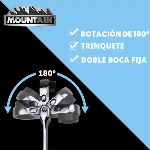 Vista 6 de Mountain RM6 - Juego de llaves reversibles de doble caja de 5 piezas para garajes, talleres de reparación y bricolaje, acanalado universal, diseño